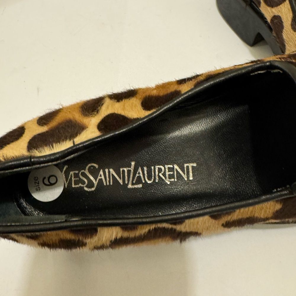 Yves Saint Laurent Leopard Print Flats in Tan and Black - Picture 9 of 9